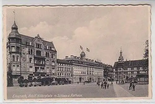 61828 Ak Eisenach A.H. Platz mit Schloss und Rathaus 1935