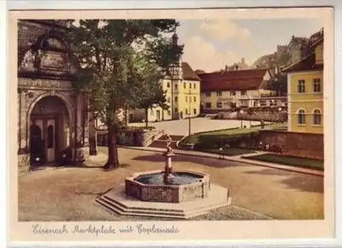 56247 Ak Eisenach Marktplatz mit Esplanade um 1950