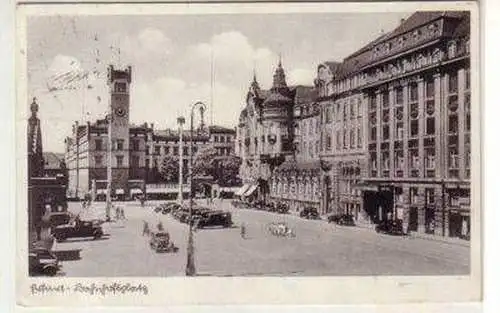 46011 Ak Erfurt Bahnhofsplatz mit Verkehr 1940