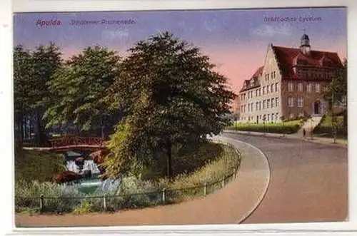 55464 Ak Apolda Schötener Promenade städtisches Lyceum um 1910