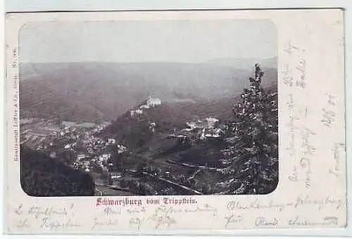 19926 Ak Schwarzburg vom Trippstein Totalansicht 1901