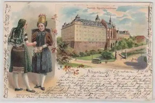 48866 Ak Litho Gruss aus Altenburg Residenzschloss 1901