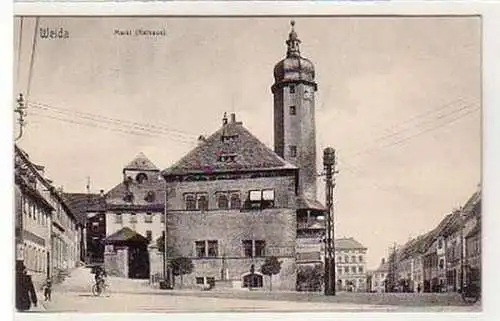 35845 Ak Weida Markt mit Rathaus 1906