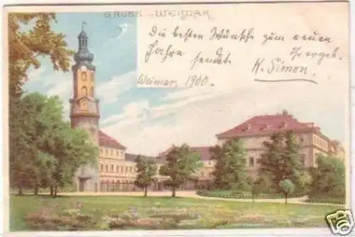 24754 Ak Lithographie Gruss aus Weimar 1900