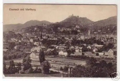 04982 Ak Totalansicht Eisenach und Wartburg 1910