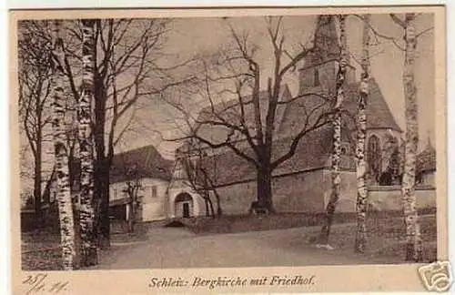 10640 Ak Schleiz Bergkirche mit Friedhof 1911