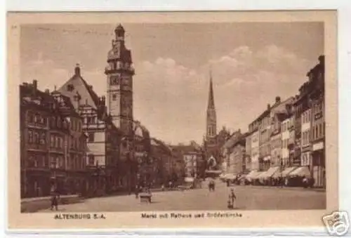 08948 Ak Altenburg Rathaus und Brüderkirche 1920