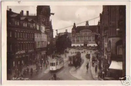 15228 Foto Ak Erfurt Anger mit Apotheke 1941