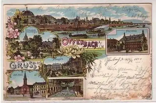 33961 Ak Lithographie Gruß aus Offenbach am Main 1901