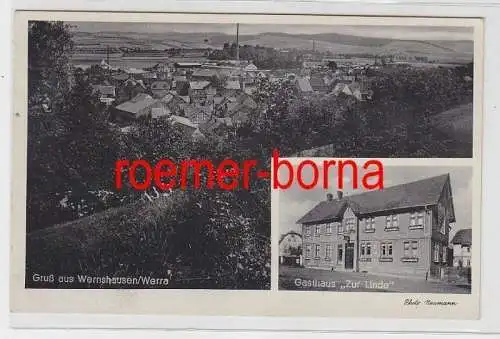 79052 Mehrbild Ak Gruß aus Wernshausen / Werra Gasthaus 'Zur Linde' 1938