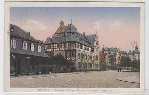 50848 Ak Giessen Landgraf Philipp Platz Provinzial Direktion 1921