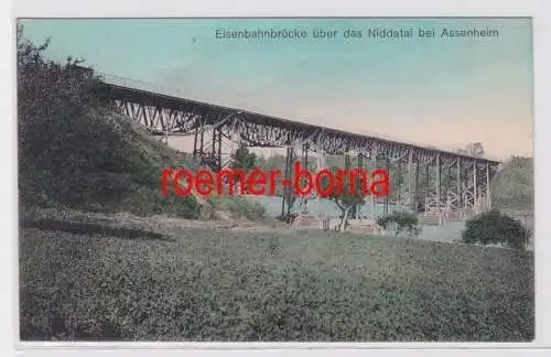 83073 Ak Eisenbahnbrücke über das Niddatal bei Assenheim 1913