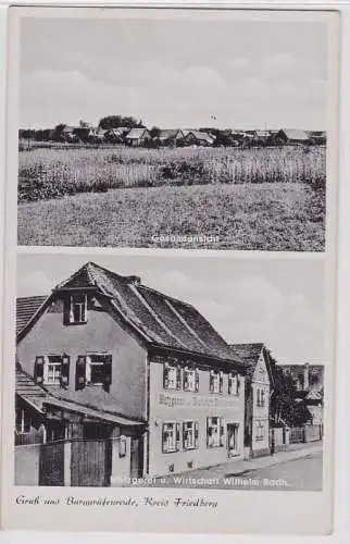 83946 Mehrbild Ak Gruß aus Burggräfenrode Kreis Friedberg Metzgerei um 1930