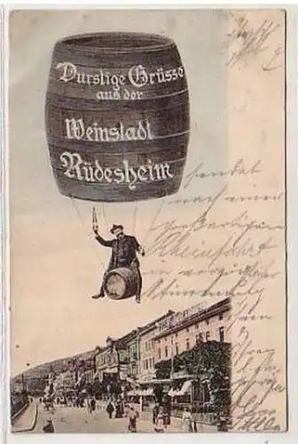 10292 Ak Durstige Grüße aus der Weinstadt Rüdesheim 190