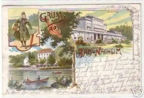 19524 Ak Lithographie Gruss aus Bad Nauheim 1899