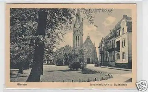 16871 Ak Giessen Johanneskirche und Südanlage um 1920