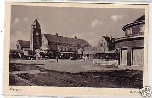 33174 Ak Giessen Bahnhof um 1930