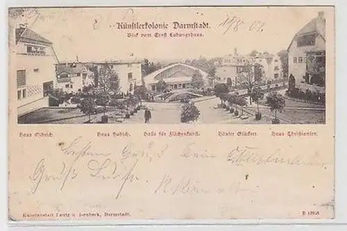 64786 Ak Künstlerkolonie Darmstadt Blick vom Ernst Ludwigshaus 1901