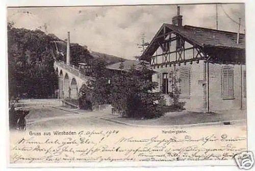 33302 Ak Gruß aus Wiesbaden Nerobergbahn 1904