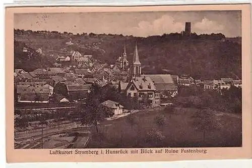 60443 Ak Luftkurort Stromberg im Hunsrück mit Blick auf Ruine Fustenburg 1928