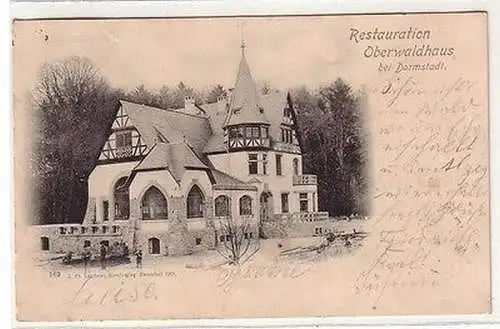 61810 Ak Restauration Oberwaldhaus bei Darmstadt 1901