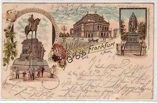 43690 Ak Lithographie Gruß aus Frankfurt am Main 1902