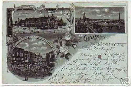 08810 Mondscheinkarte Gruss aus Frankfurt a. M. 1898