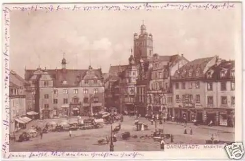 25798 Ak Darmstadt Marktplatz 1912