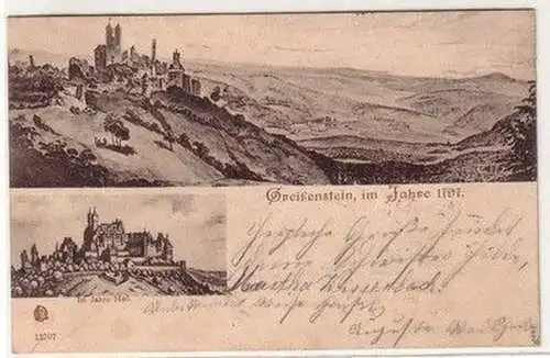 60904 Mehrbild Ak Greifenstein im Jahre 1797 und im Jahre 1840, 1902