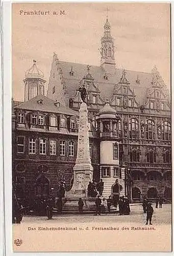 21916 Ak Frankfurt am Main das Einheitsdenkmal und der Festsaalbau um 1905