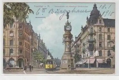 02784 Ak Frankfurt am Main Kaiserstraße mit Manskopf Uhrtürmchen 1910