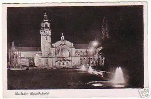 11398 Feldpost Ak Wiesbaden Hauptbahnhof 1942