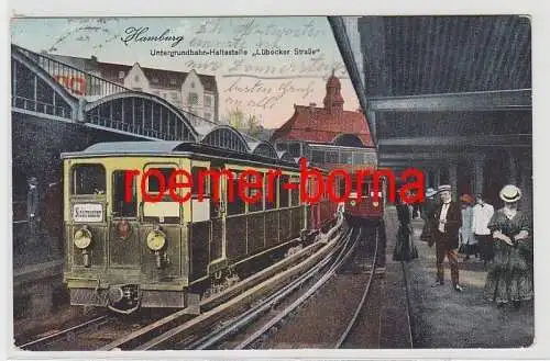 83327 Ak Hamburg Untergrundbahn Haltestelle 'Lübecker Strasse' 1913