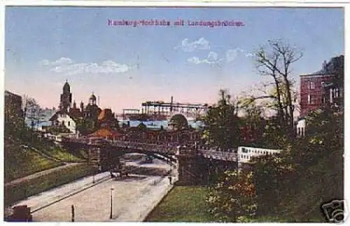 11100 Ak Hamburg Hochbahn mit Landungsbrücken 1926