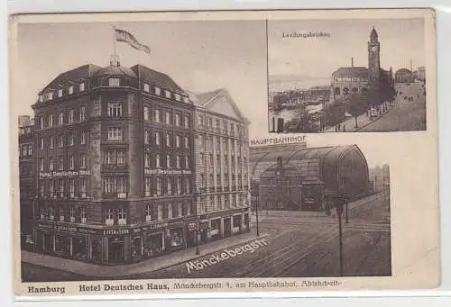 17812 Ak Hamburg Hotel Deutsches Haus Mönckebergstrasse 4, 1930