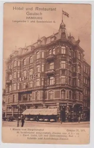 90869 AK Hamburg - Hotel & Restaurant Gautsch Langereihe & Spadenteich um 1920