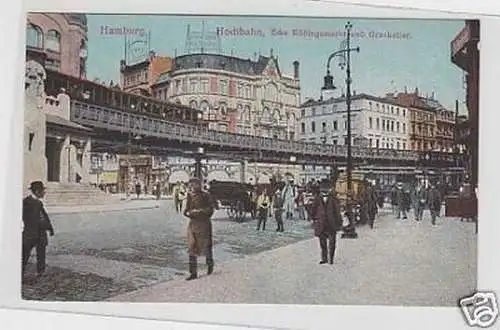 35694 Ak Hamburg Hochbahn am Graskeller um 1910