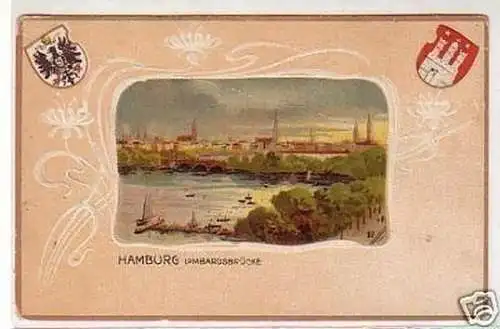 33481 Präge Ak Hamburg Lombardsbrücke um 1910