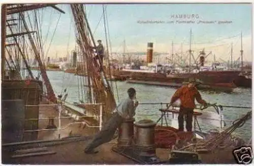 24649 Ak Hamburg Kuhwärderhafen um 1908