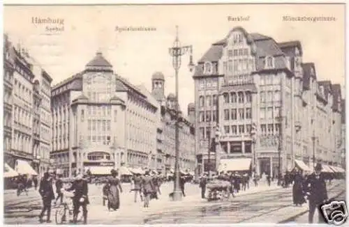 27118 Ak Hamburg Seehof und Barkhof Spitalerstraße 1914