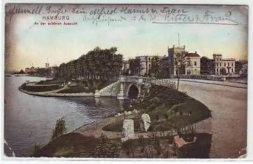 44501 Ak Hamburg an der schönen Aussicht 1907