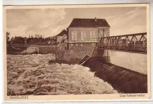 54020 Ak Bremen das Weserwehr 1932