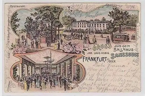 62622 Ak Lithographie Gruß aus Frankfurt an der Oder Gasthaus 1905