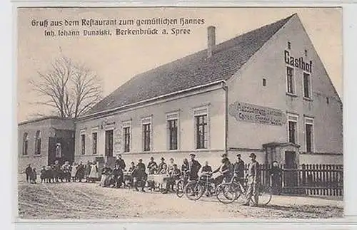 62825 Ak Berkenbrück a. Spree Gruß aus dem Restaurant zum gemütlichen Hannes 190