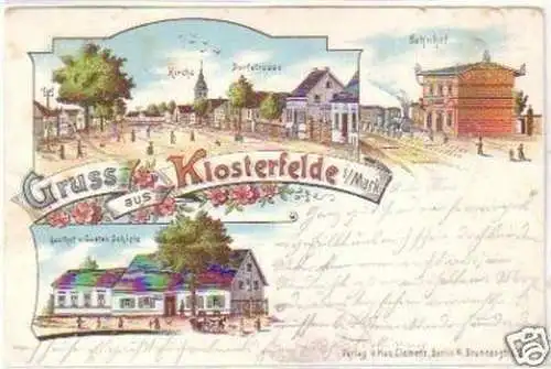 01163 Ak Lithographie Gruß aus Klosterfelde Mark 1903