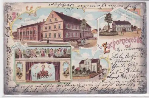 29980 Ak Lithographie Gruß aus Zschornegosda Gasthof 1903