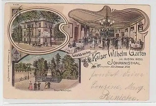 65598 Ak Lithographie Gruß aus dem Kaiser Wilhelm Garten Johannisthal 1907