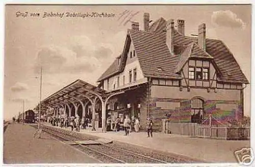 05992 Ak Gruß vom Bahnhof Dobrilugk Kirchhain 1916