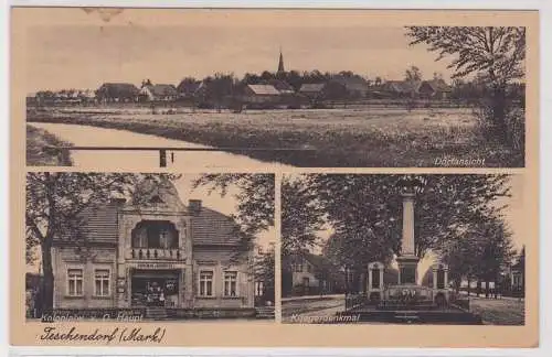 34792 Mehrbild Ak Teschendorf (Mark) Kolonialwarenladen usw. 1938