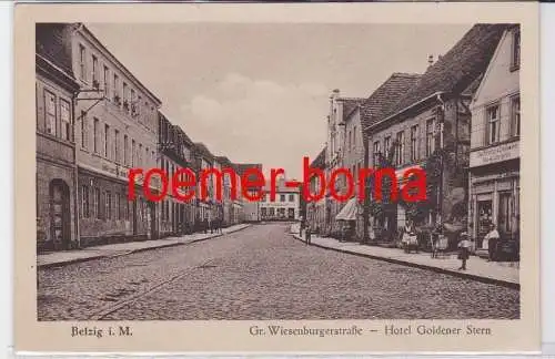 82695 Ak Belzig i.M. Gr. Wiesenburgerstraße Hotel goldener Stern 1927